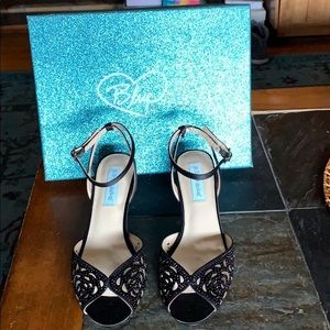 Formal black satin “Raven” heels